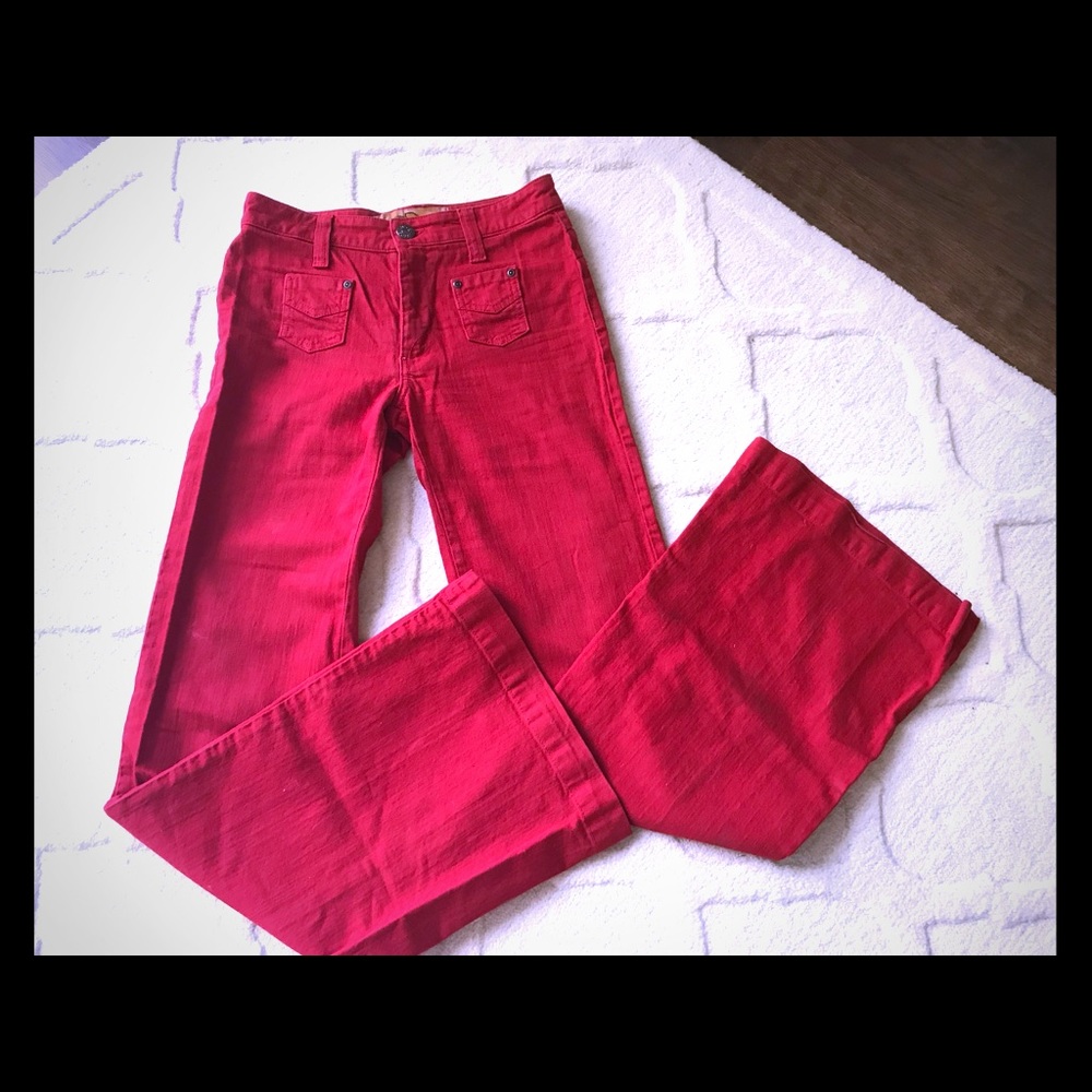 Dittos size 26 Red Flare leg 70’s style pant